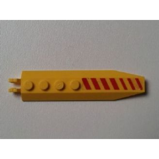 Hinge Plate 1 x 8 with Angled Side Extensions with Red Diagonal Stripes Pattern Model Right Side (Sticker) - Set 7712