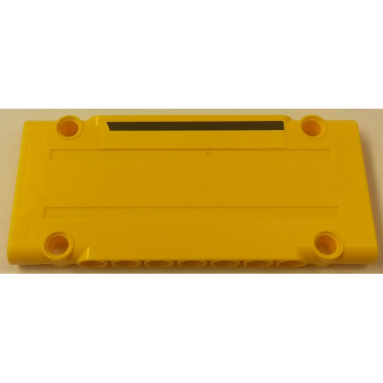 Technic, Panel Plate 5 x 11 x 1 with Black Horizontal Stripe on Yellow Background Pattern Model Right Side (Sticker) - Set 8264