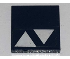 Tile 2 x 2 with Two White Triangles on Transparent Background Pattern (Sticker) - Set 7751