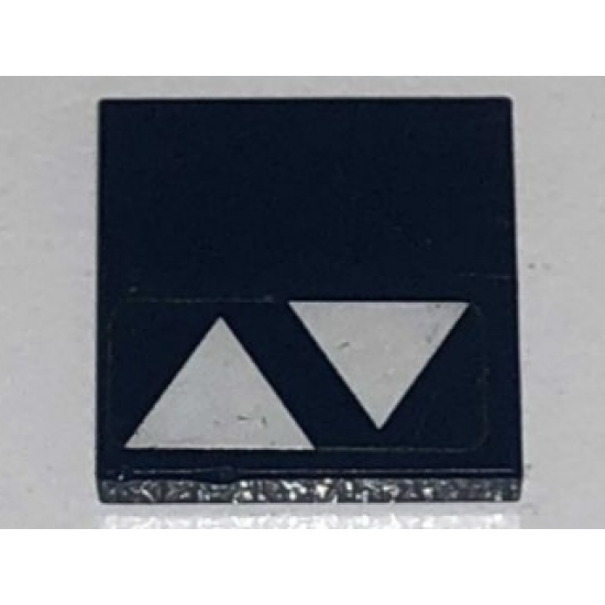Tile 2 x 2 with Two White Triangles on Transparent Background Pattern (Sticker) - Set 7751