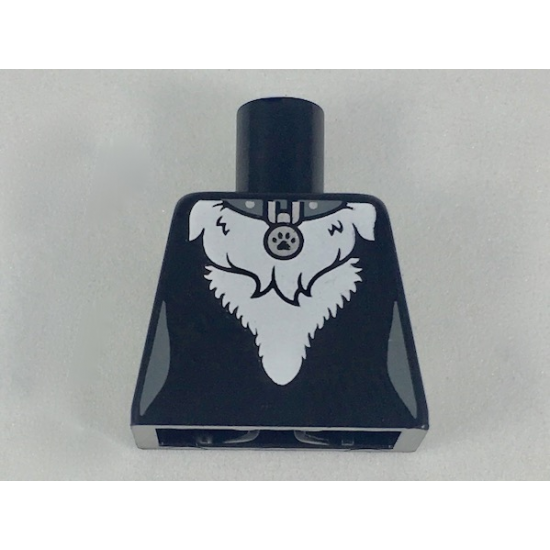 Torso Female with Silver Pet Tag and White Stomach Fur Pattern