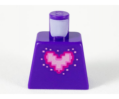 Torso Metal Pink Pixelated Heart with Bright Pink and Magenta Outlines Pattern
