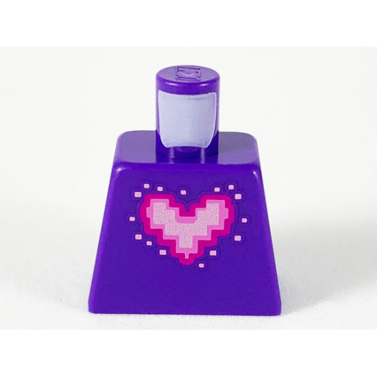 Torso Metal Pink Pixelated Heart with Bright Pink and Magenta Outlines Pattern