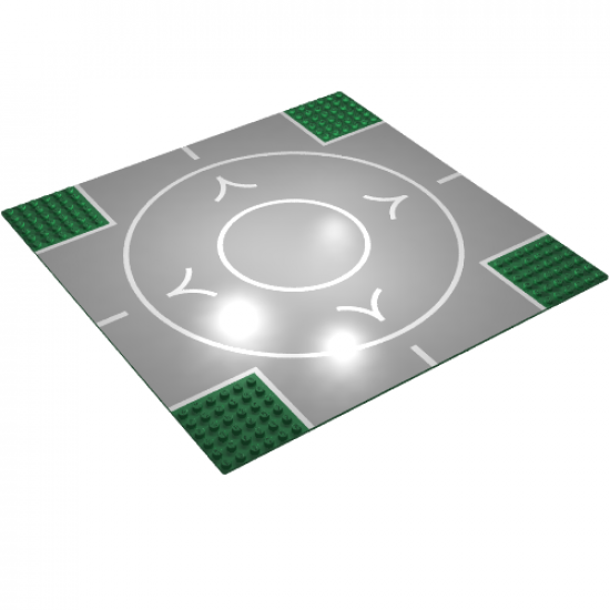 Baseplate, Road 32 x 32 6-Stud Crossroads with Runway 'V' Wide Pattern
