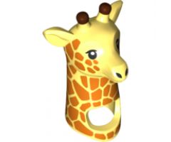 Minifigure, Headgear Head Cover, Costume Giraffe Head and Neck with Orange Spots Pattern