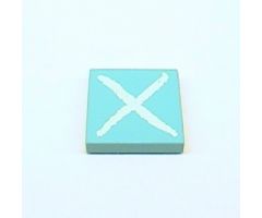 Tile 2 x 2 with White 'X' Pattern