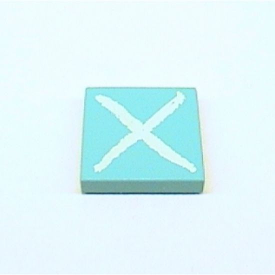 Tile 2 x 2 with White 'X' Pattern