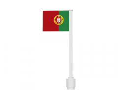 Flag on Flagpole, Straight with Portugal Pattern (Stickers)