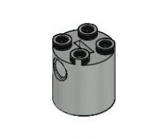 Brick, Round 2 x 2 x 2 Robot Body - with Bottom Axle Holder x Shape + Orientation