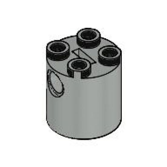 Brick, Round 2 x 2 x 2 Robot Body - with Bottom Axle Holder x Shape + Orientation