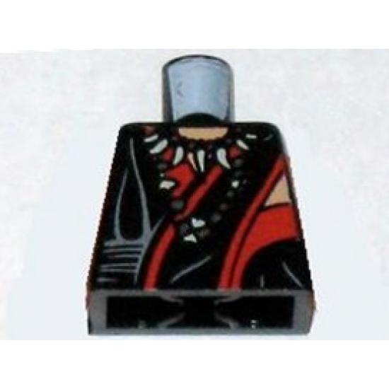 Torso Indiana Jones Robe with Red Trim and Ceremonial Necklace Pattern
