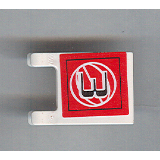 Flag 2 x 2 Square with Black Number 3 on Red Background with White Basketball Pattern (Sticker) - Set 3432