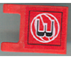 Flag 2 x 2 Square with Black Number 3 on Red Background with White Basketball Pattern (Sticker) - Set 3432