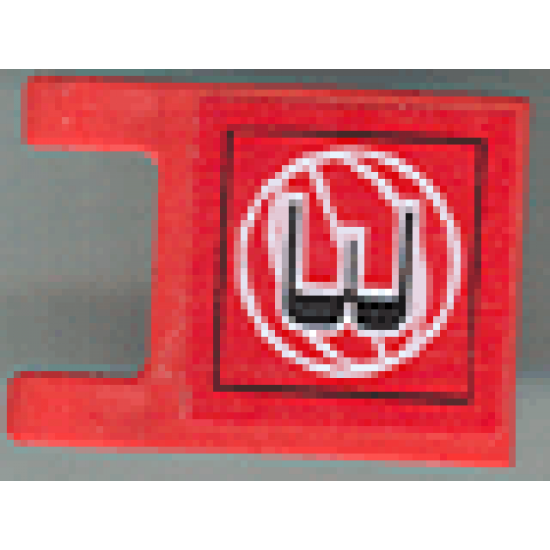 Flag 2 x 2 Square with Black Number 3 on Red Background with White Basketball Pattern (Sticker) - Set 3432