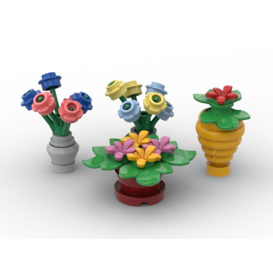 Flower Pot Pack - Minifig Scaled