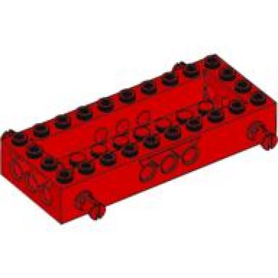 Vehicle, Base 4 x 10 x 1 1/3 with 8 x 2 Recessed Center, 4 Pins, Technic Holes