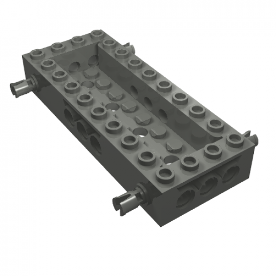 Vehicle, Base 4 x 10 x 1 1/3 with 8 x 2 Recessed Center, 4 Pins, Technic Holes