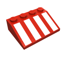 Slope 33 3 x 4 with White Stripes Pattern