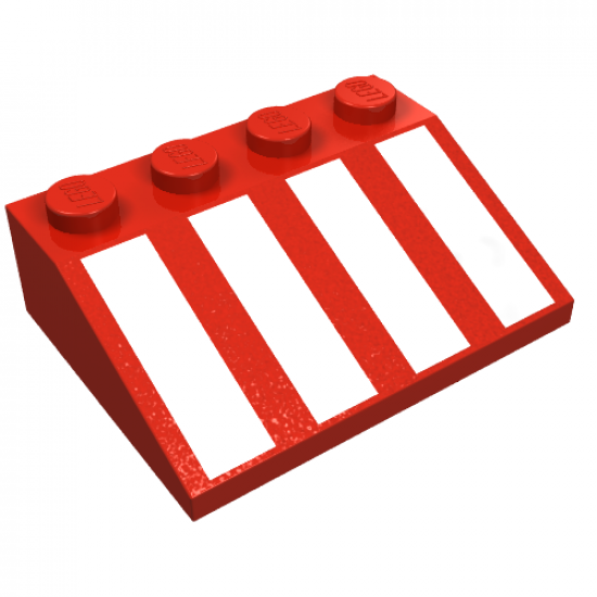 Slope 33 3 x 4 with White Stripes Pattern