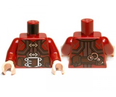 Torso LotR Jacket with Silver Clasps and Large Belt Buckle Pattern / Dark Red Arms / Light Nougat Hands