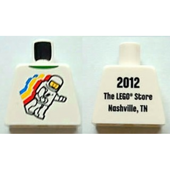 Torso Classic Space Minifigure Floating Front, 2012 The LEGO Store Nashville, TN Back Pattern