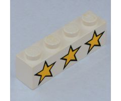 Brick 1 x 4 with 3 Yellow Stars Pattern