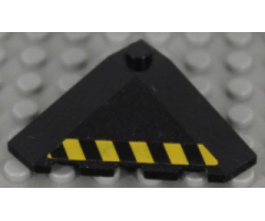 Wedge 4 x 4 (Slope 18 Corner) with Black and Yellow Danger Stripes Pattern Right (Sticker) - Set 7713