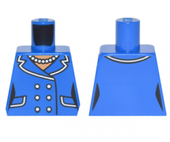 Torso Batman Female Outline Suit with Lapels, Pockets, Buttons and Pearl Necklace Pattern