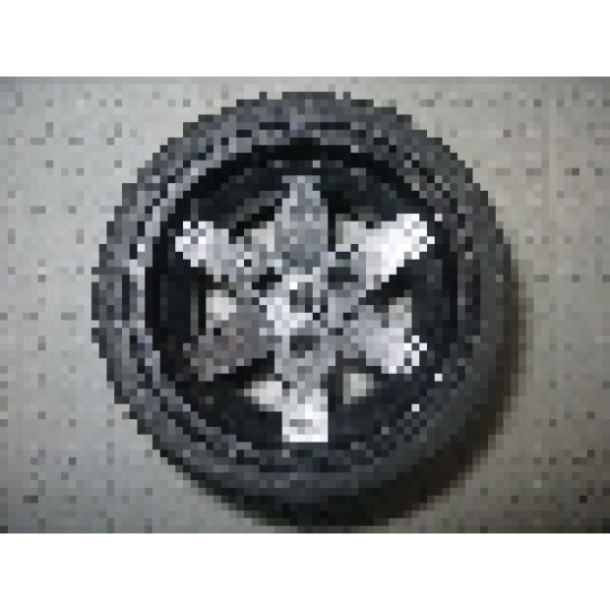 Wheel & Tire Assembly 56mm D. x 34mm Technic Racing Medium, 3 Pin Holes with Black Tire 68.8 x 36 ZR (44772 / 44771)