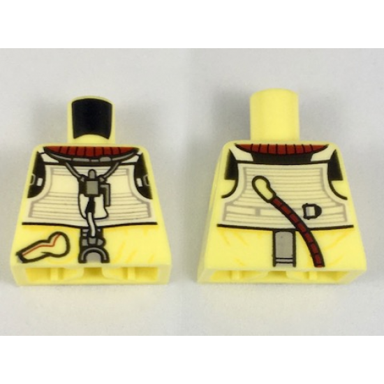 Torso SW Trandoshan Armor with Red Collar and Printed Back Pattern