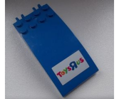 Windscreen 8 x 4 x 2 Curved with Dual 2 Fingers with TOYS R US Logo on White Background Pattern (Sticker) - Set 7848