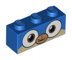 Brick 1 x 3 with Dog Face Wide Dark Orange Eyes, Medium Nougat Muzzle Pattern