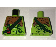 Torso Ninjago Snake with Dark Orange Armor, Dark Green Crossbelt and Red Vial Pattern (Zoltar)