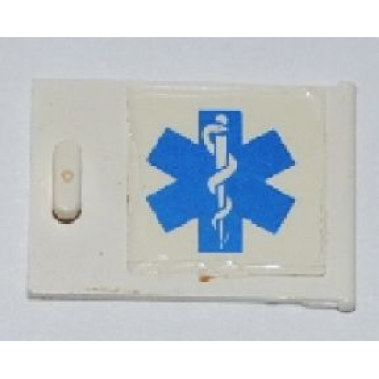 Container Cupboard 2 x 3 x 2 Door with EMT Star of Life to Right of Handle Pattern (Sticker) - Sets 7726 / 7902