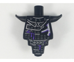 Torso, Modified Short with Smooth Armor Breastplate with Shoulder Pads and Silver Armor and Dark Purple Splatters Pattern