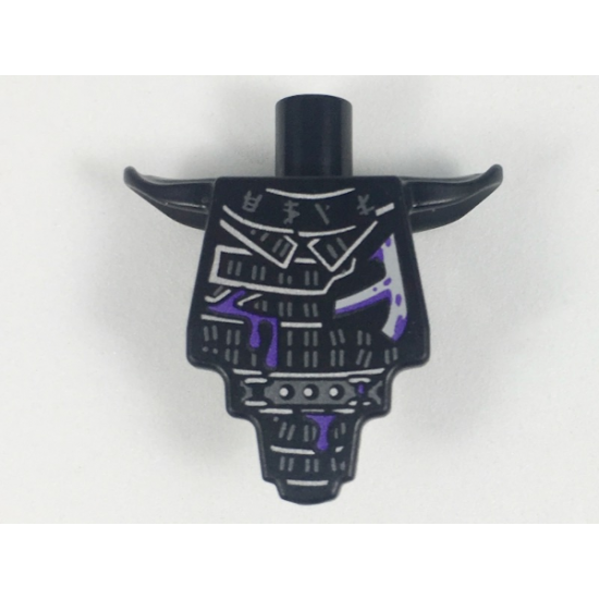 Torso, Modified Short with Smooth Armor Breastplate with Shoulder Pads and Silver Armor and Dark Purple Splatters Pattern