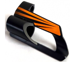 Technic, Panel Fairing # 6 Small Short, Large Hole, Side B with Black and Orange Stripes Pattern (Sticker) - Set 8516