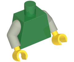 Torso Plain / Light Gray Arms / Yellow Hands
