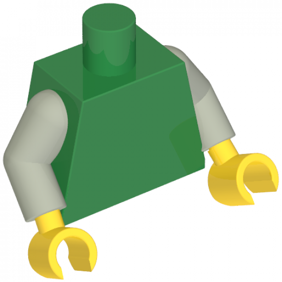 Torso Plain / Light Gray Arms / Yellow Hands