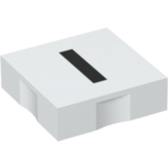 Duplo, Tile 2 x 2 with Black Capital Letter I Pattern