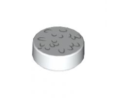 Tile, Round 1 x 1 with Light Bluish Gray Rice Grain Lines Pattern