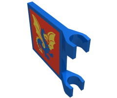 Flag 2 x 2 Square with Red Square and Yellow / Blue Dragon Pattern