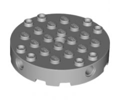 Brick, Round 6 x 6 with 4 Side Pin Holes and Center Hole