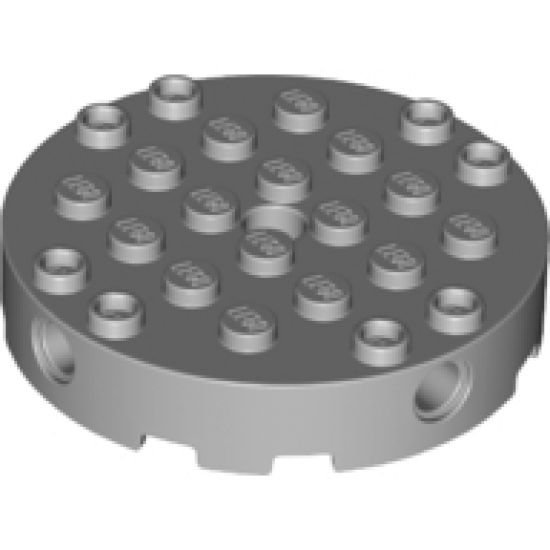 Brick, Round 6 x 6 with 4 Side Pin Holes and Center Hole