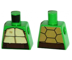 Torso Turtle Shell with Dark Brown Horizontal Belt Pattern