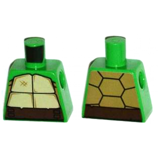 Torso Turtle Shell with Dark Brown Horizontal Belt Pattern