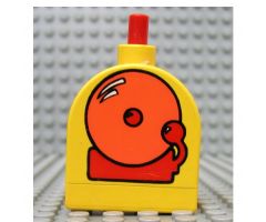 Duplo Brick with Working Ringer Button on Curved Top, School Bell Pattern