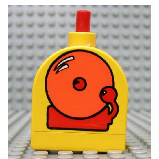 Duplo Brick with Working Ringer Button on Curved Top, School Bell Pattern