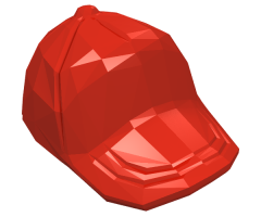 Minifigure, Headgear Cap - Short Curved Bill with Seams and Button on Top