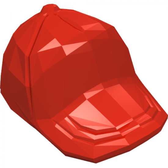 Minifigure, Headgear Cap - Short Curved Bill with Seams and Button on Top